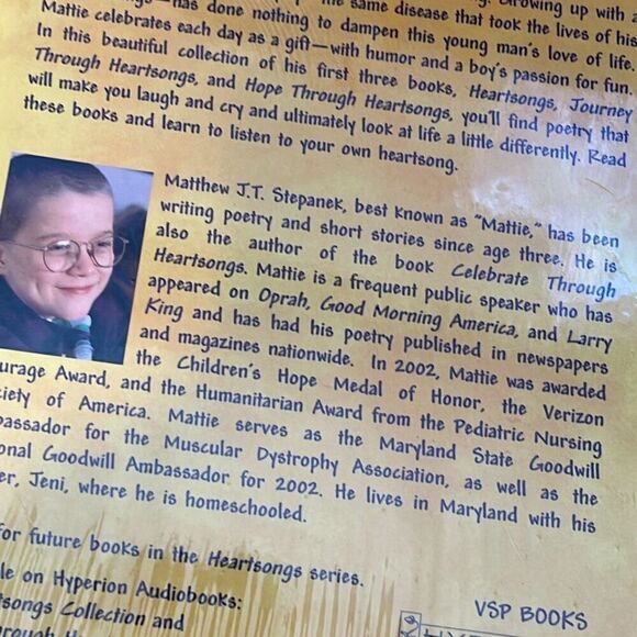 A Heartsongs Treasury 3 Book‎ Set-Mattie J.T. Stepanek Muscular Dystrophy Poetry - Picture 4 of 4